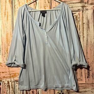 Polo by Ralph Lauren Light Blue Scoop-Neck Henley Tunic